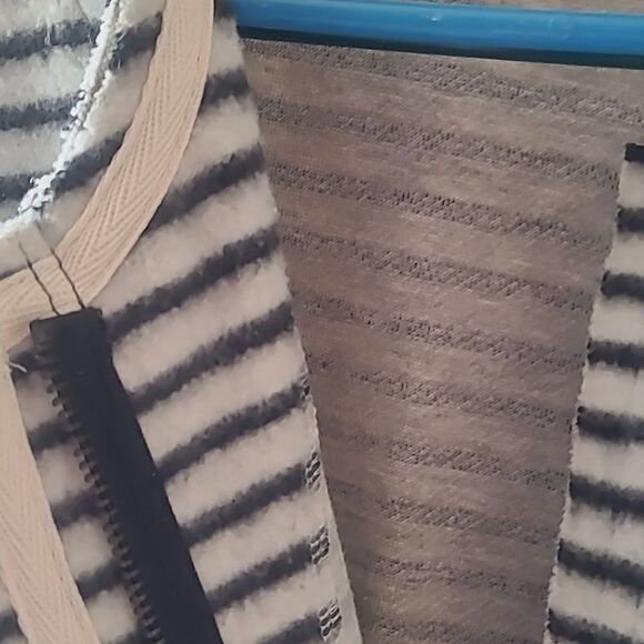 Anthropologie Dolan Knit Jacket small cardigan west Coast moto black stripe top - Picture 13 of 17